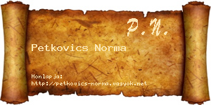 Petkovics Norma névjegykártya